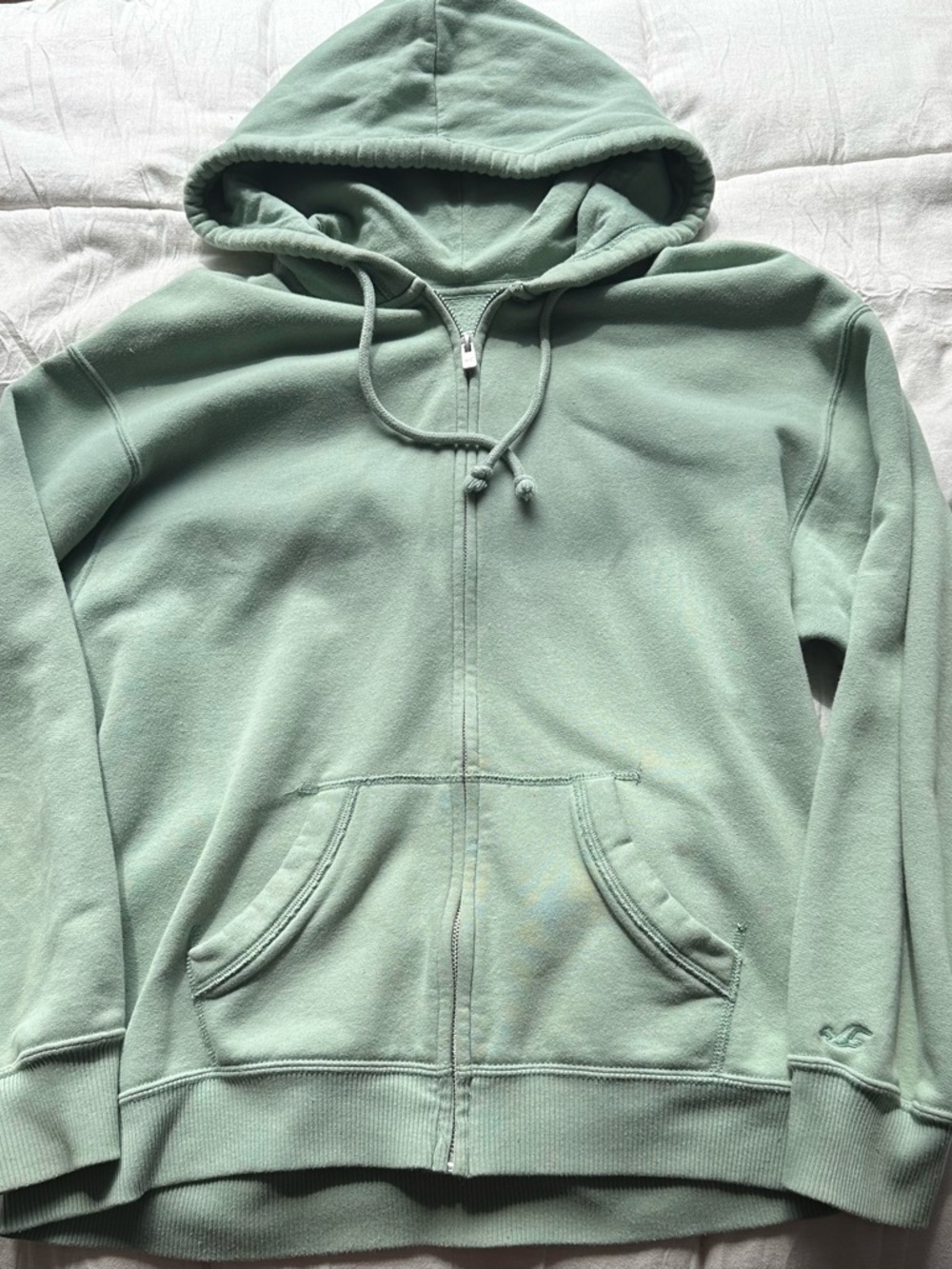 Hollister Sage Green Zip-Up Hoodie